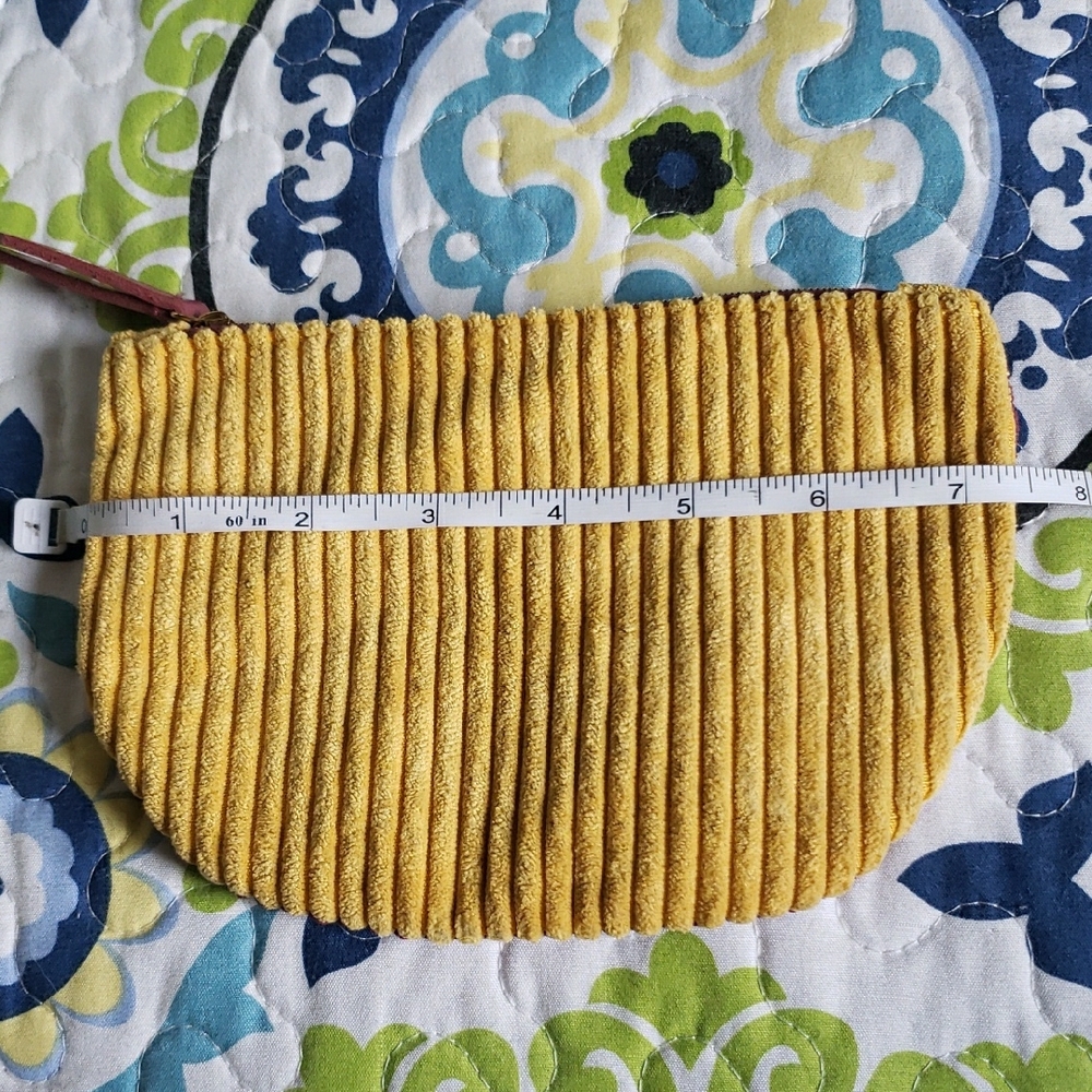 Ipsy Mustard Yellow Corduroy Cosmetic Bag - Picture 7 of 8